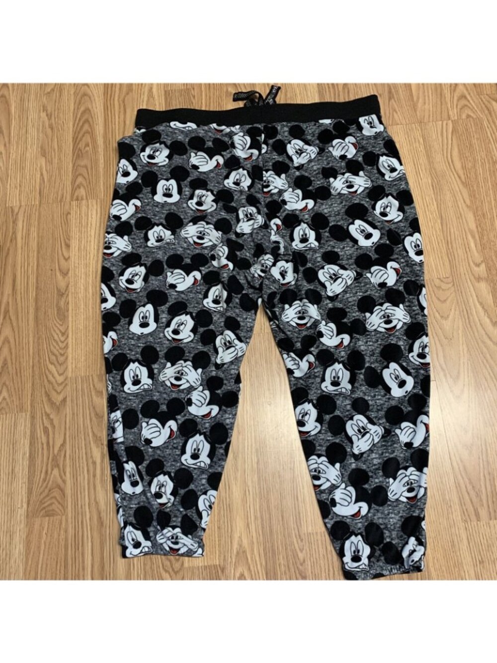 Disney Sleepwear Womens Pajama Bottoms Sz 2X Black Gray Mickey Mouse Pattern - Picture 3 of 10